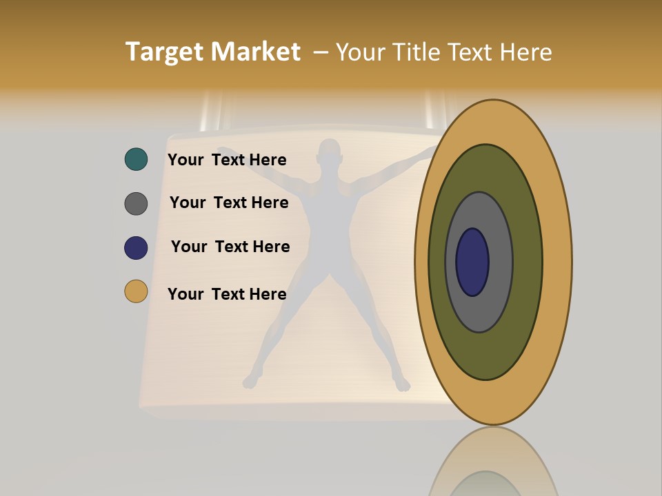 A Golden Padlock With A Man Standing On It PowerPoint Template