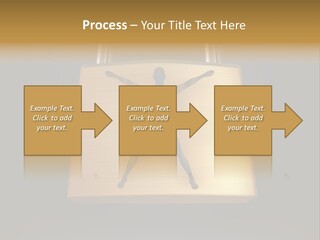 A Golden Padlock With A Man Standing On It PowerPoint Template