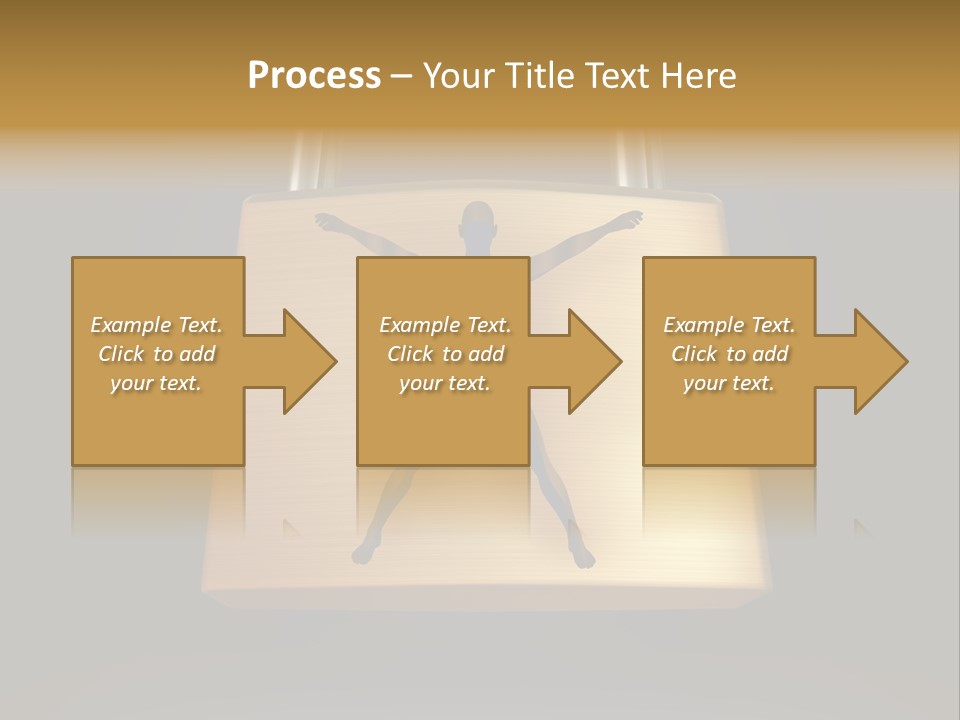 A Golden Padlock With A Man Standing On It PowerPoint Template