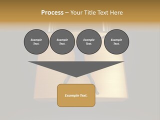 A Golden Padlock With A Man Standing On It PowerPoint Template