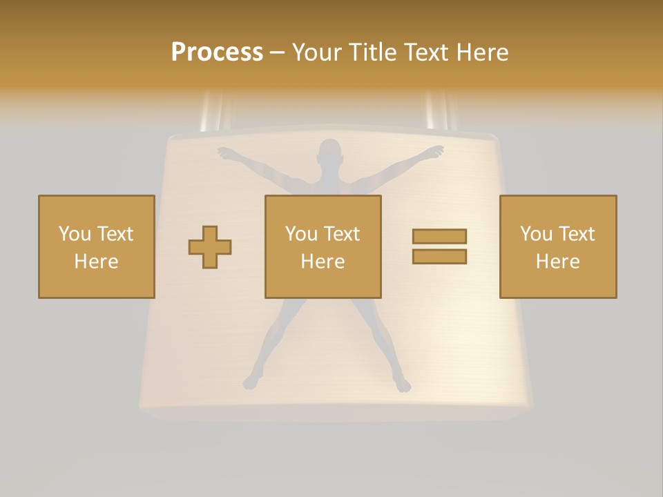 A Golden Padlock With A Man Standing On It PowerPoint Template