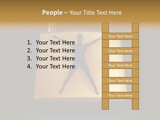 A Golden Padlock With A Man Standing On It PowerPoint Template