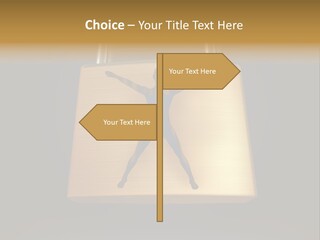 A Golden Padlock With A Man Standing On It PowerPoint Template