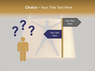 A Golden Padlock With A Man Standing On It PowerPoint Template