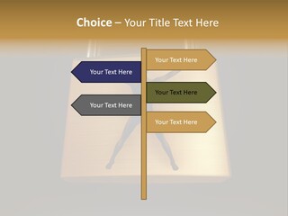 A Golden Padlock With A Man Standing On It PowerPoint Template