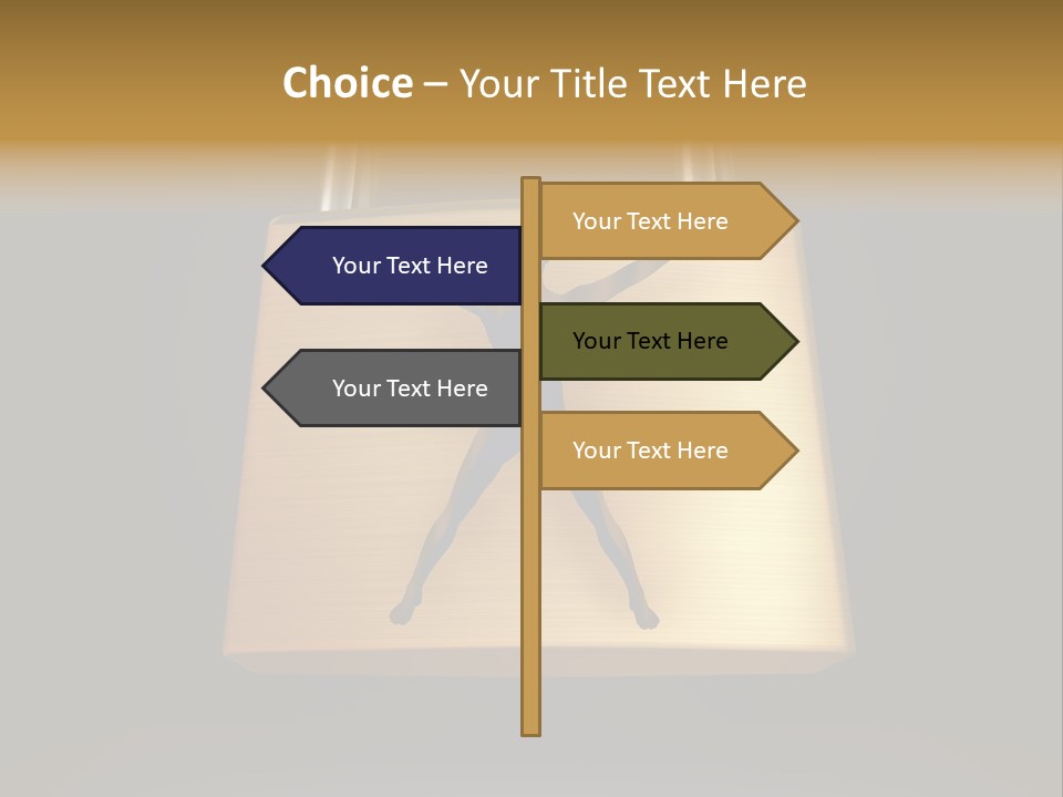 A Golden Padlock With A Man Standing On It PowerPoint Template