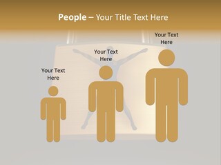 A Golden Padlock With A Man Standing On It PowerPoint Template