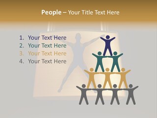 A Golden Padlock With A Man Standing On It PowerPoint Template