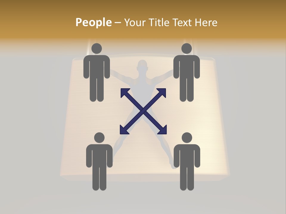 A Golden Padlock With A Man Standing On It PowerPoint Template