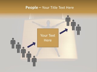 A Golden Padlock With A Man Standing On It PowerPoint Template