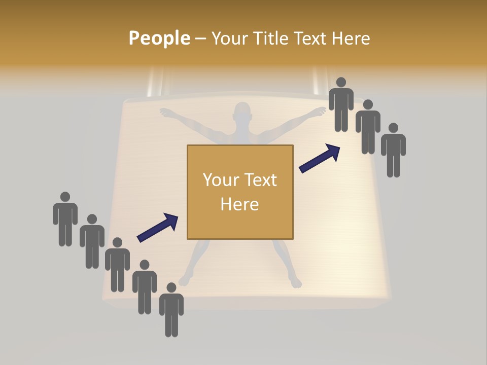 A Golden Padlock With A Man Standing On It PowerPoint Template