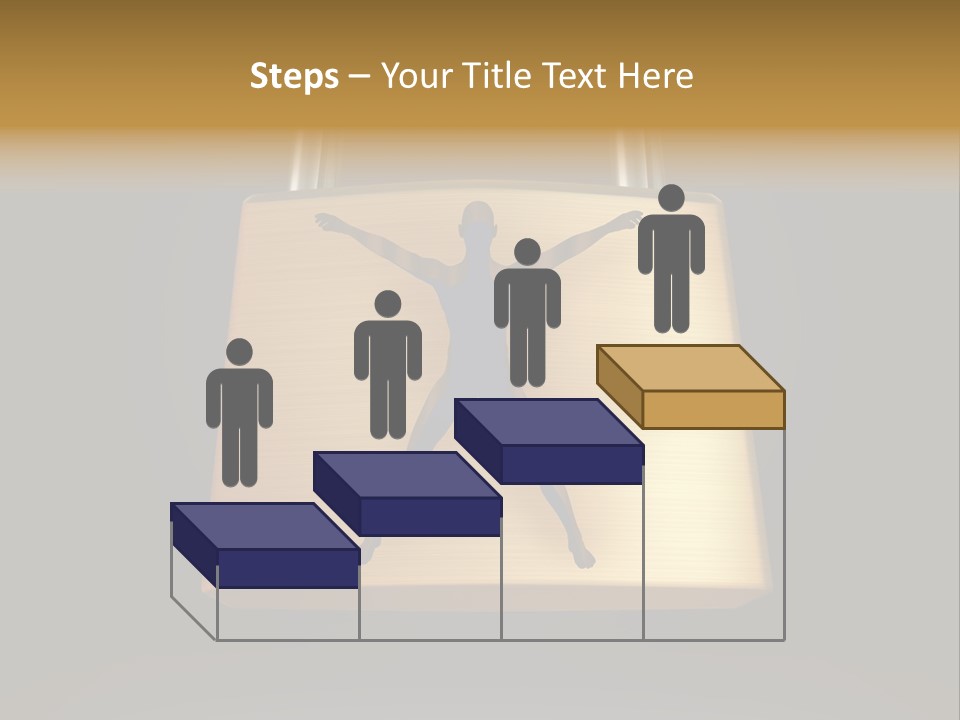 A Golden Padlock With A Man Standing On It PowerPoint Template