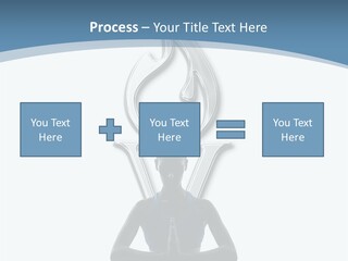 A Woman Sitting In A Yoga Position With A Flame On Her Head PowerPoint Template
