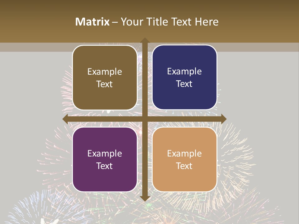 A Christmas Tree Made Out Of Fireworks On A Black Background PowerPoint Template