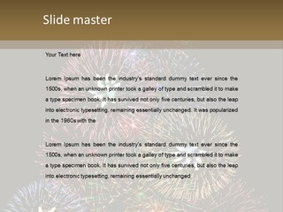 A Christmas Tree Made Out Of Fireworks On A Black Background PowerPoint Template