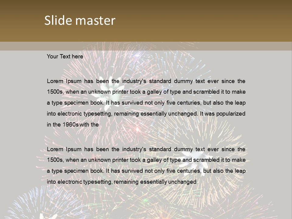 A Christmas Tree Made Out Of Fireworks On A Black Background PowerPoint Template