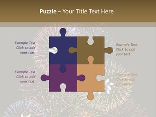 A Christmas Tree Made Out Of Fireworks On A Black Background PowerPoint Template