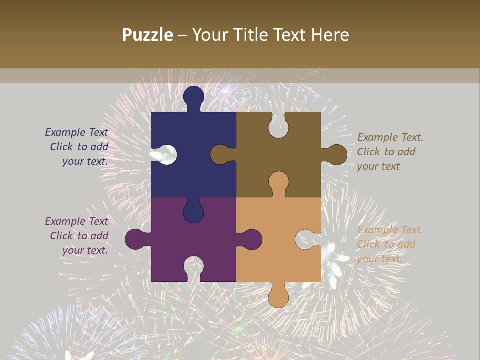 A Christmas Tree Made Out Of Fireworks On A Black Background PowerPoint Template