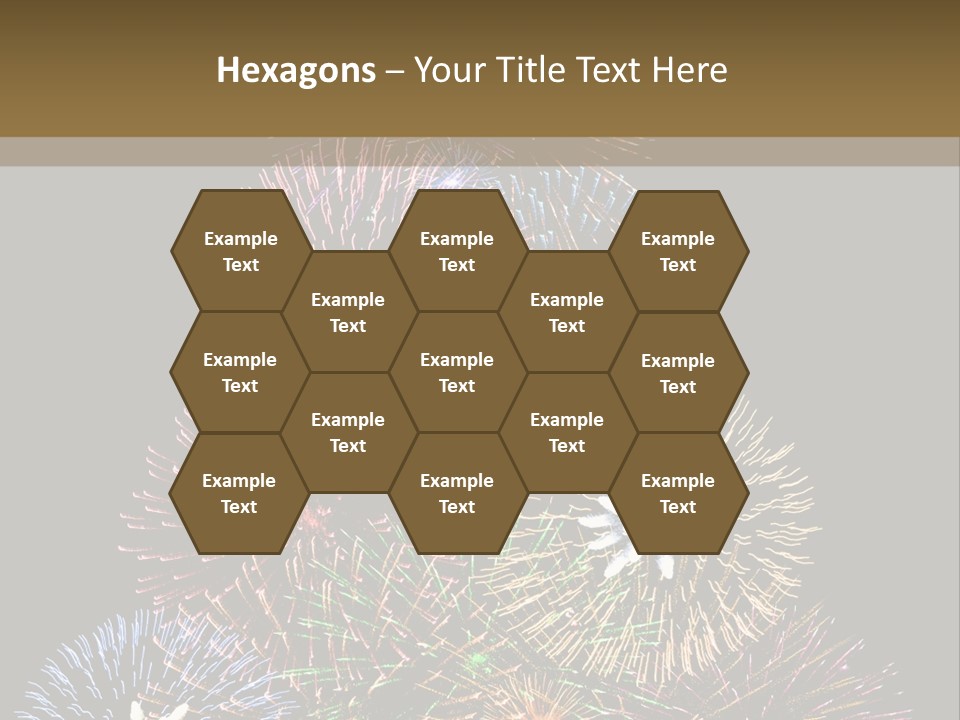 A Christmas Tree Made Out Of Fireworks On A Black Background PowerPoint Template