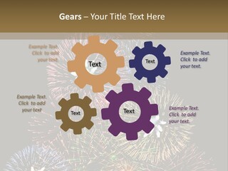 A Christmas Tree Made Out Of Fireworks On A Black Background PowerPoint Template