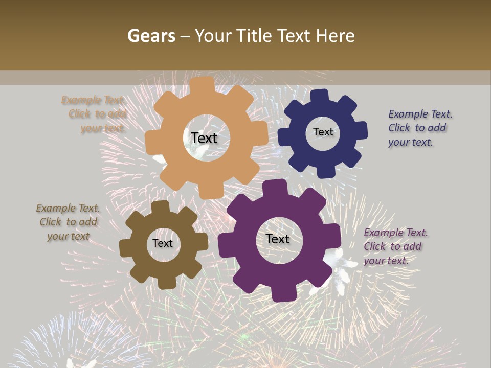 A Christmas Tree Made Out Of Fireworks On A Black Background PowerPoint Template