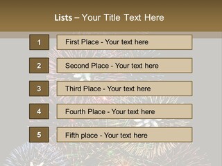 A Christmas Tree Made Out Of Fireworks On A Black Background PowerPoint Template