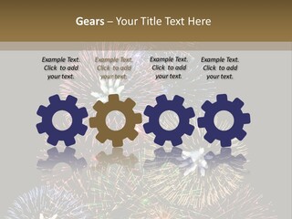 A Christmas Tree Made Out Of Fireworks On A Black Background PowerPoint Template