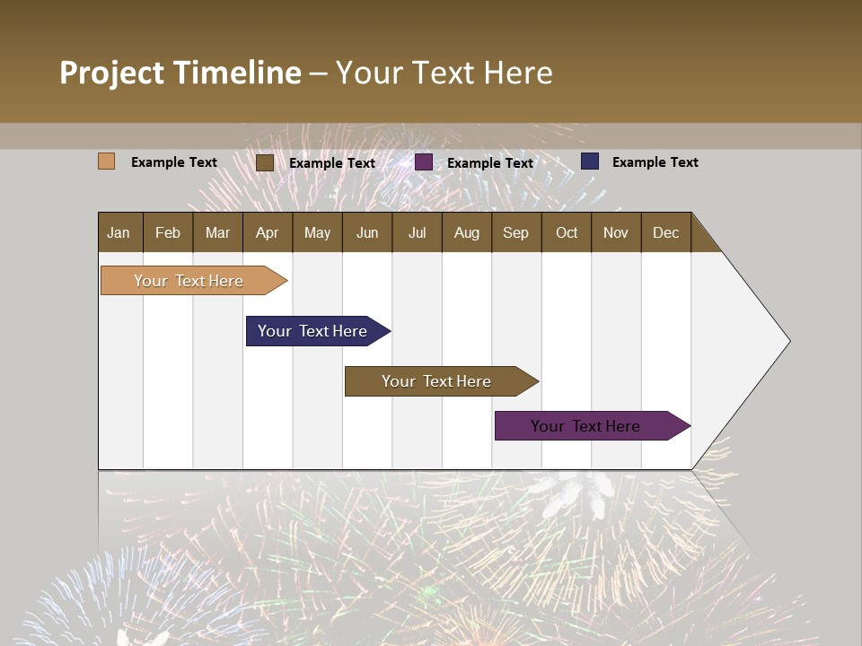 A Christmas Tree Made Out Of Fireworks On A Black Background PowerPoint Template