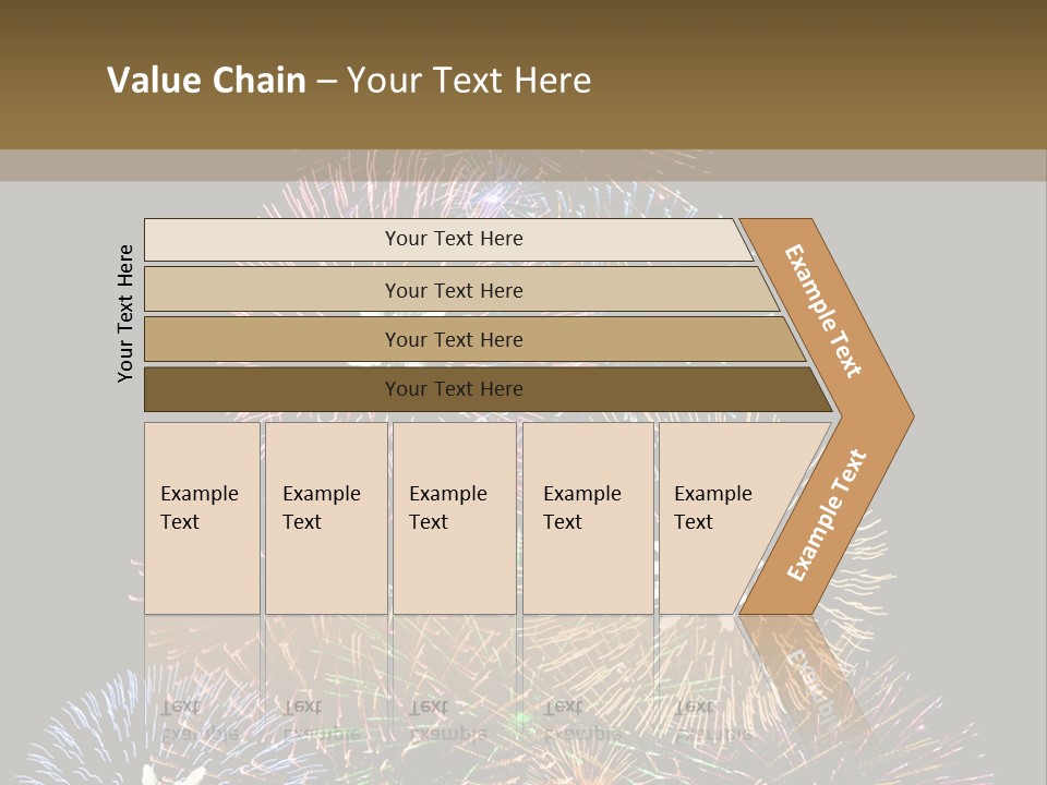 A Christmas Tree Made Out Of Fireworks On A Black Background PowerPoint Template