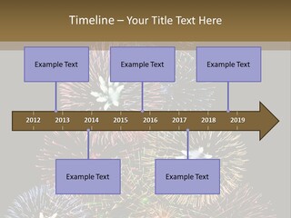 A Christmas Tree Made Out Of Fireworks On A Black Background PowerPoint Template