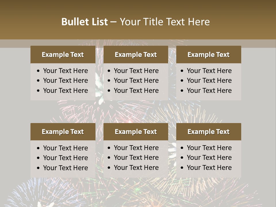 A Christmas Tree Made Out Of Fireworks On A Black Background PowerPoint Template