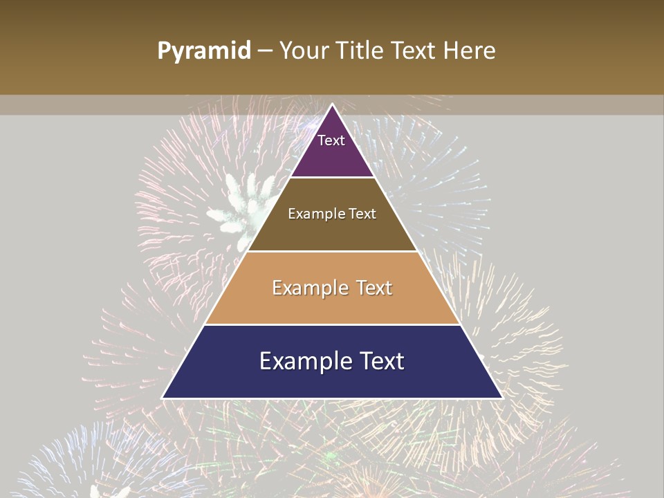 A Christmas Tree Made Out Of Fireworks On A Black Background PowerPoint Template