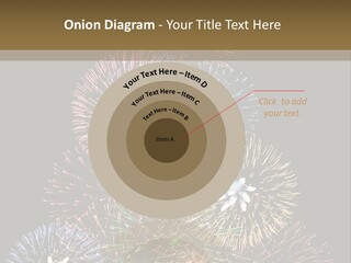 A Christmas Tree Made Out Of Fireworks On A Black Background PowerPoint Template