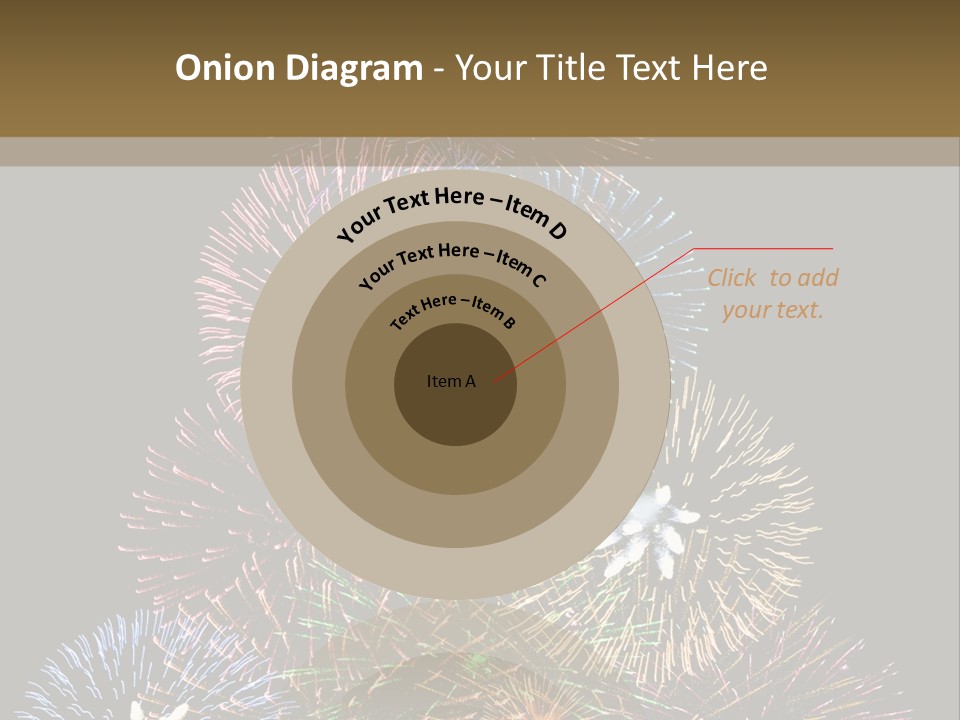 A Christmas Tree Made Out Of Fireworks On A Black Background PowerPoint Template