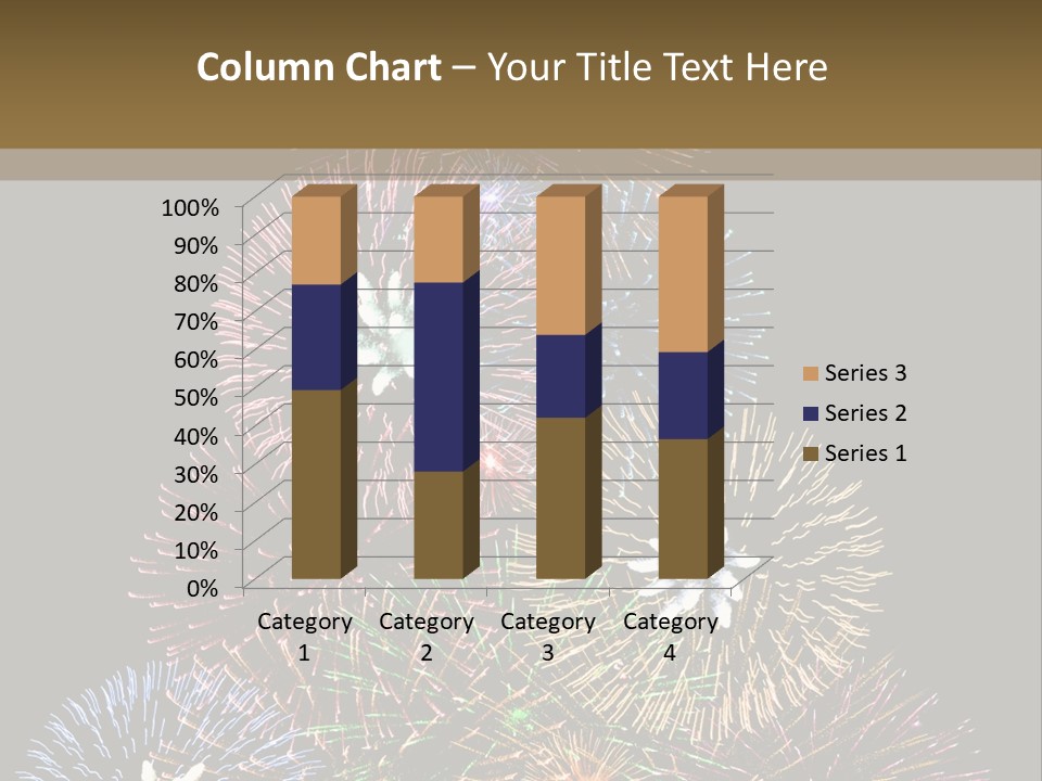 A Christmas Tree Made Out Of Fireworks On A Black Background PowerPoint Template