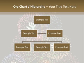 A Christmas Tree Made Out Of Fireworks On A Black Background PowerPoint Template