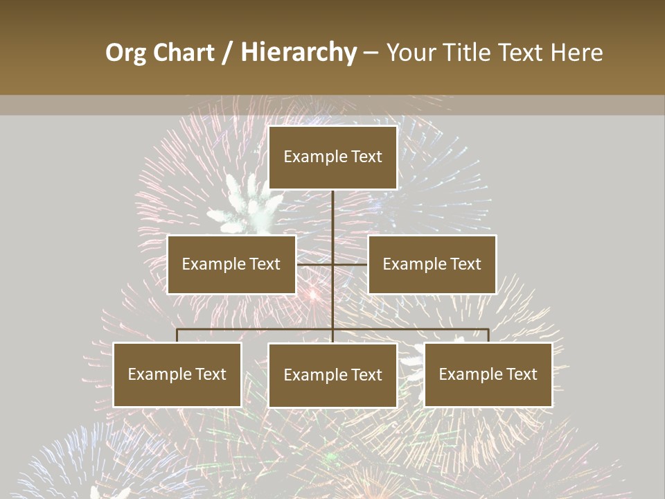 A Christmas Tree Made Out Of Fireworks On A Black Background PowerPoint Template