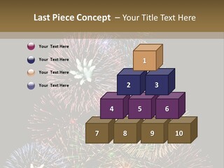 A Christmas Tree Made Out Of Fireworks On A Black Background PowerPoint Template