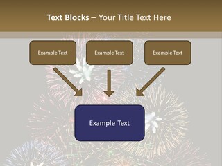 A Christmas Tree Made Out Of Fireworks On A Black Background PowerPoint Template