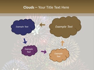 A Christmas Tree Made Out Of Fireworks On A Black Background PowerPoint Template