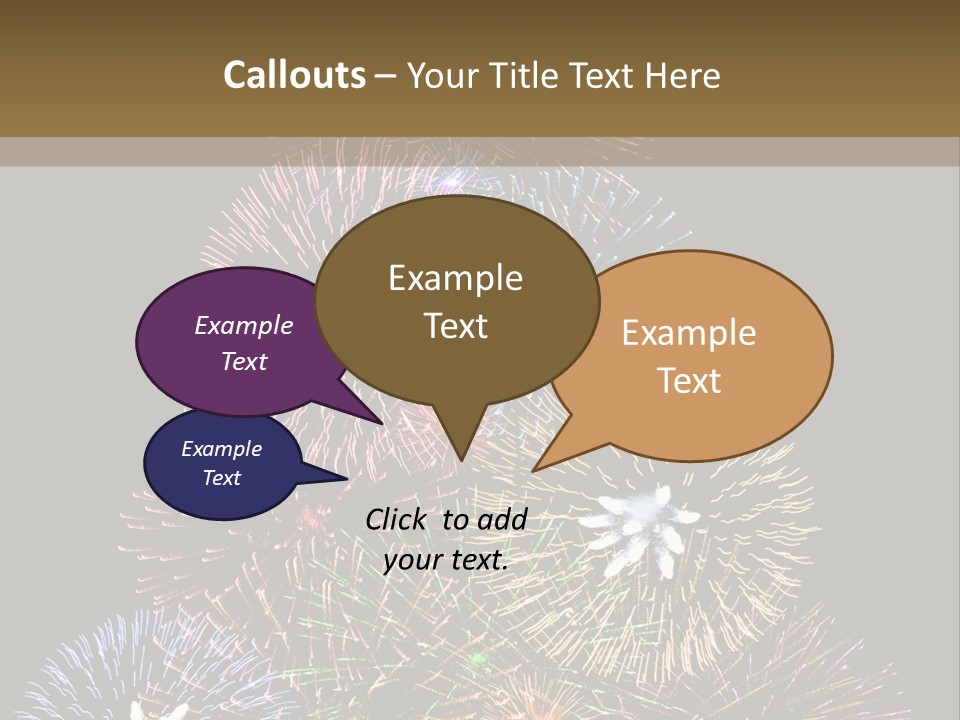 A Christmas Tree Made Out Of Fireworks On A Black Background PowerPoint Template