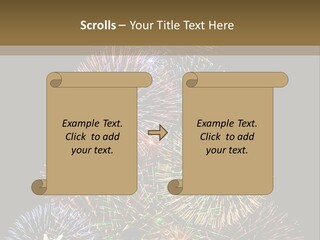 A Christmas Tree Made Out Of Fireworks On A Black Background PowerPoint Template