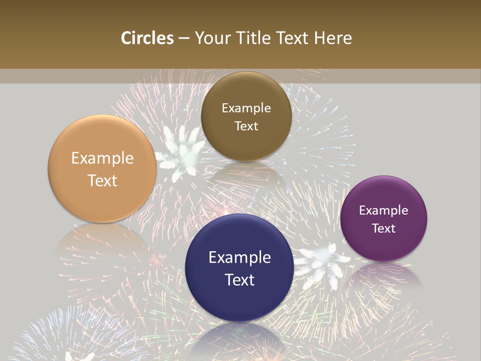 A Christmas Tree Made Out Of Fireworks On A Black Background PowerPoint Template