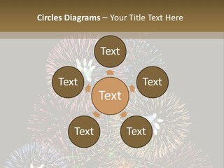 A Christmas Tree Made Out Of Fireworks On A Black Background PowerPoint Template