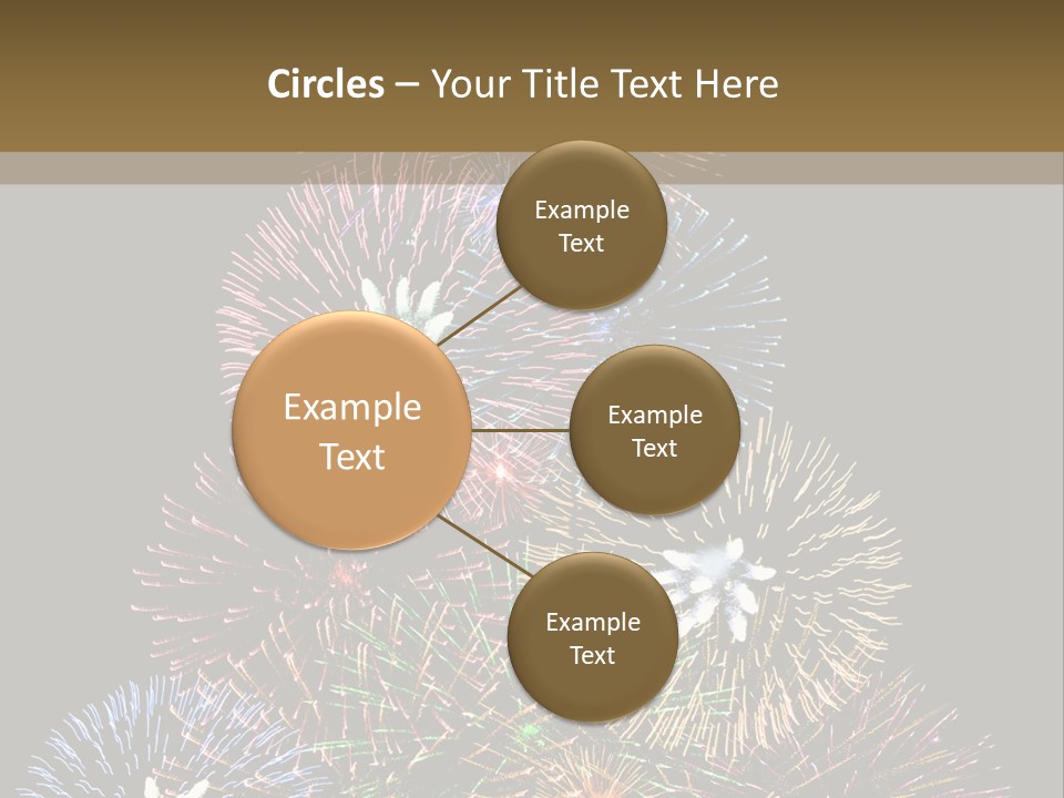 A Christmas Tree Made Out Of Fireworks On A Black Background PowerPoint Template