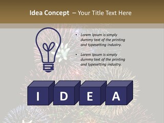 A Christmas Tree Made Out Of Fireworks On A Black Background PowerPoint Template