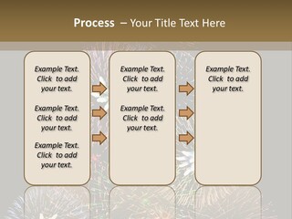 A Christmas Tree Made Out Of Fireworks On A Black Background PowerPoint Template