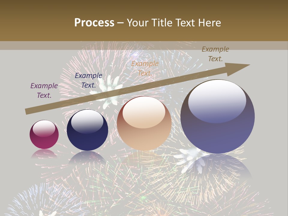 A Christmas Tree Made Out Of Fireworks On A Black Background PowerPoint Template