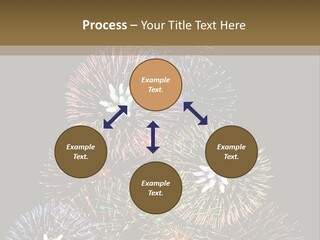 A Christmas Tree Made Out Of Fireworks On A Black Background PowerPoint Template