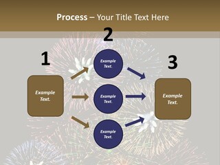 A Christmas Tree Made Out Of Fireworks On A Black Background PowerPoint Template